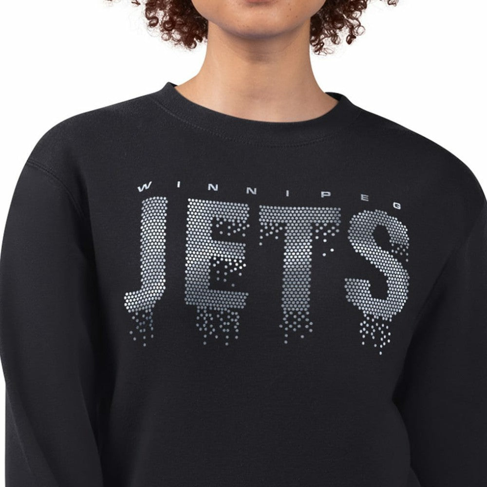 Winnipeg Jets G-III 4Her by Carl Banks Women's Metallic Drop Printed Fleece Sweatshirt Black