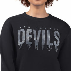New Jersey Devils G-III 4Her by Carl Banks Women's Metallic Drop Printed Fleece Sweatshirt Black