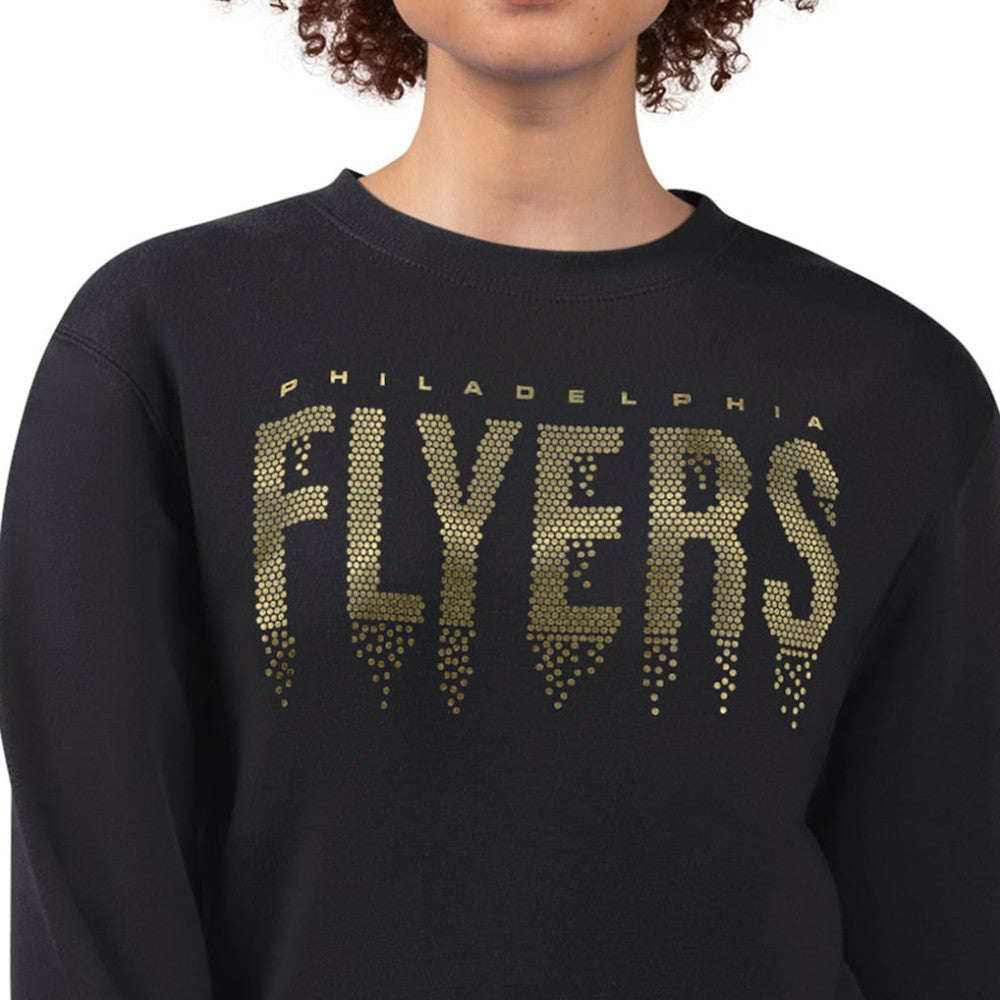 Philadelphia Flyers G-III 4Her by Carl Banks Women's Metallic Drop Printed Fleece Sweatshirt Black