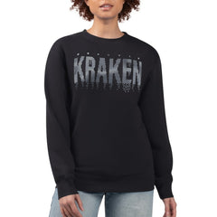 Seattle Kraken G-III 4Her by Carl Banks Women's Metallic Drop Printed Fleece Sweatshirt Black