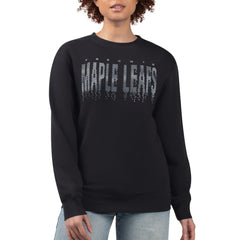 Toronto Maple Leafs G-III 4Her by Carl Banks Women's Metallic Drop Printed Fleece Sweatshirt Black