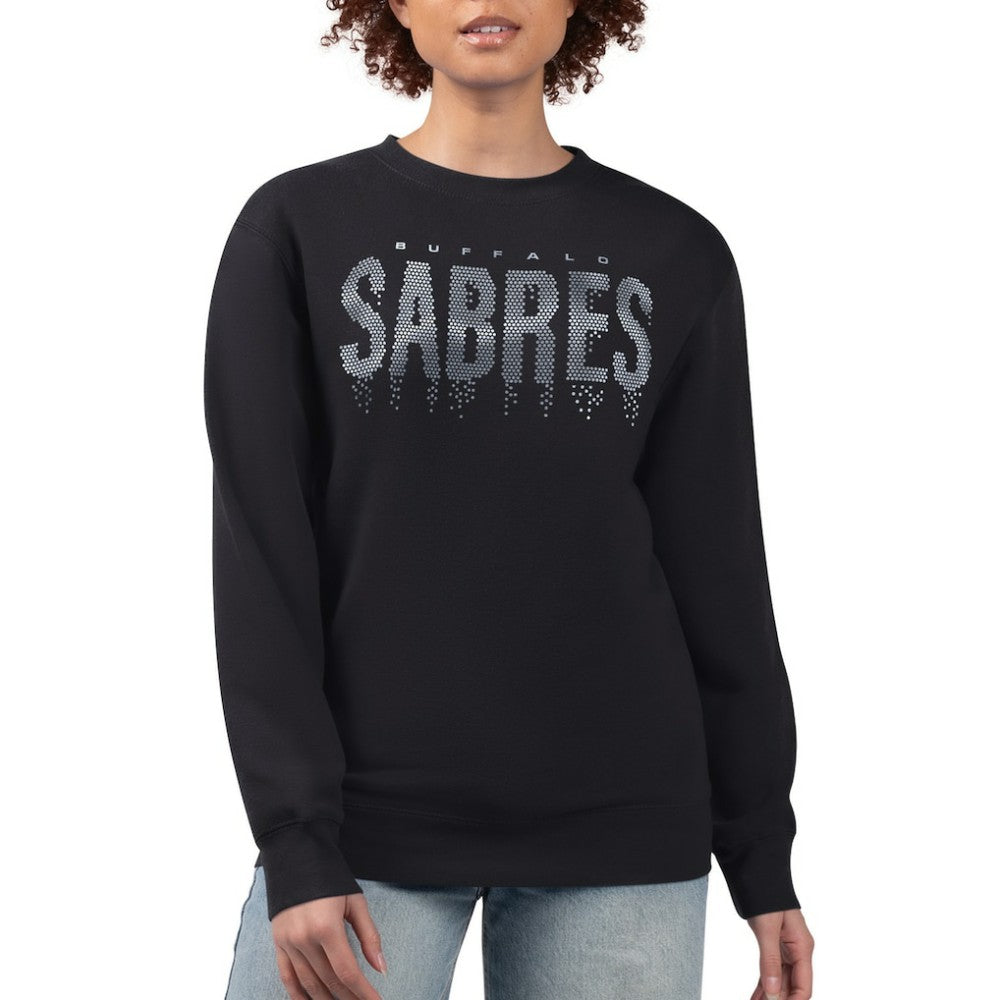 Buffalo Sabres G-III 4Her by Carl Banks Women's Metallic Drop Printed Fleece Sweatshirt Black