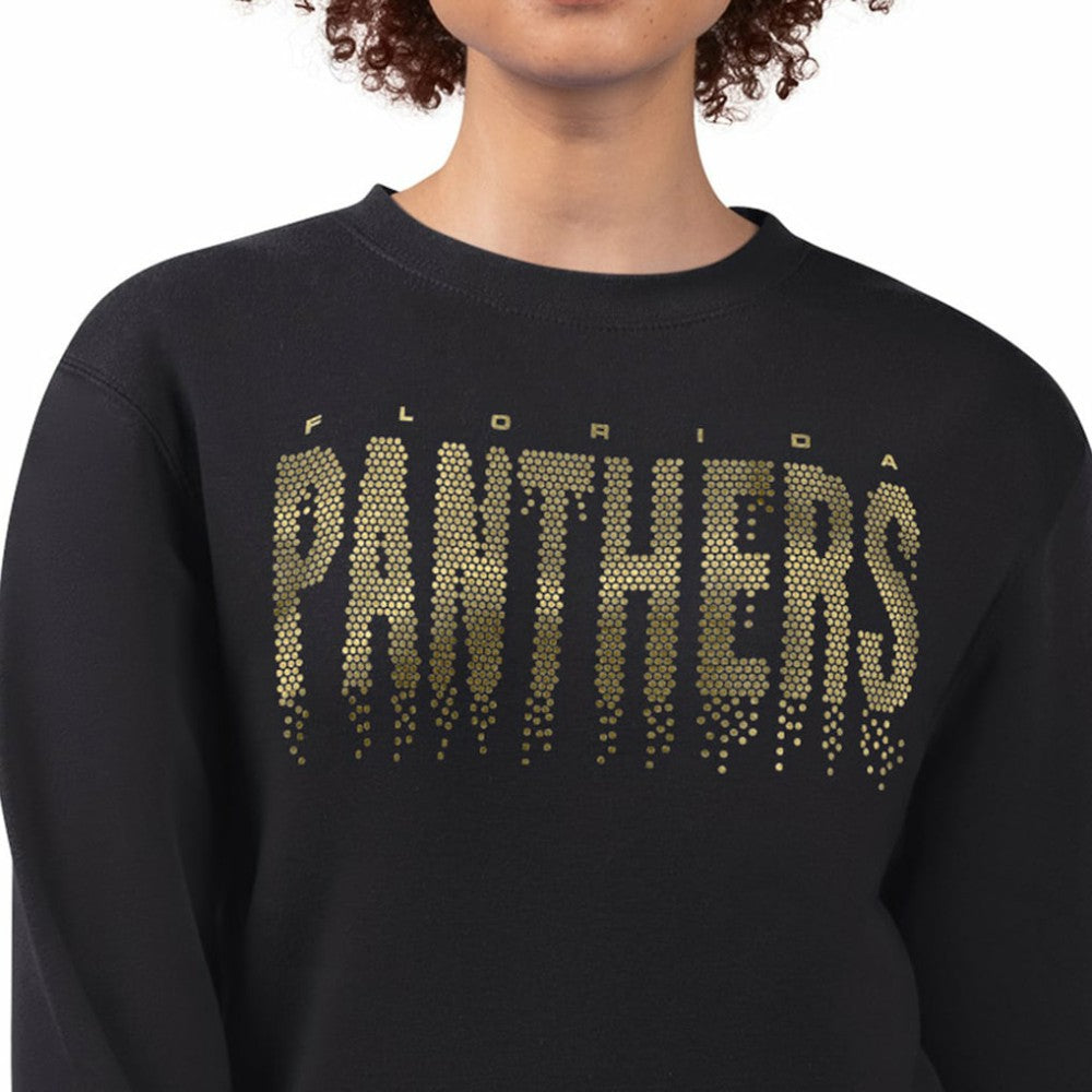 Florida Panthers G-III 4Her by Carl Banks Women's Metallic Drop Printed Fleece Sweatshirt Black