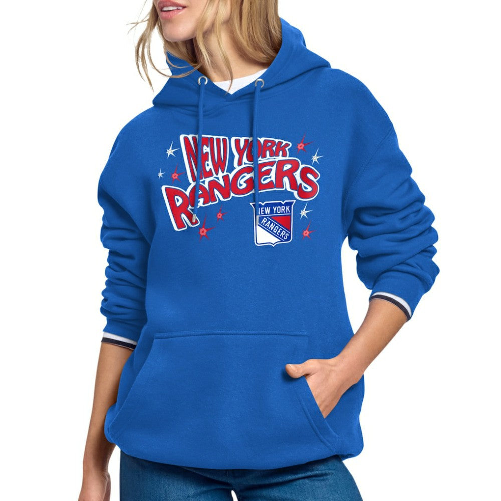 New York Rangers Starter Women's Fireworks Fleece Hoodie Blue