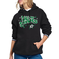 Dallas Stars Starter Women's Fireworks Fleece Hoodie Black