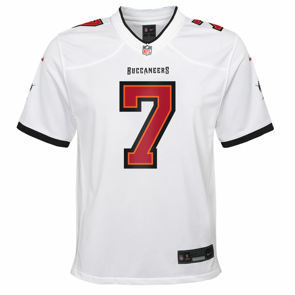 Bucky Irving Tampa Bay Buccaneers Youth White Game Jersey - White