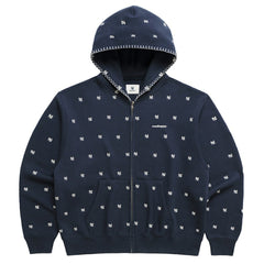 New York Yankees Madhappy Unisex All Over Fleece Full-Zip Hoodie Navy