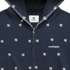 New York Yankees Madhappy Unisex All Over Fleece Full-Zip Hoodie Navy