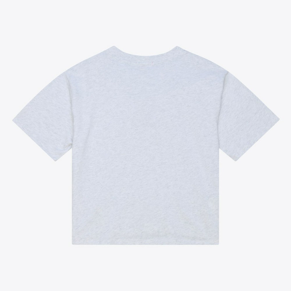 Los Angeles Dodgers Women's Script Cropped Boxy T-Shirt Heather Gray | Mitchell & Ness