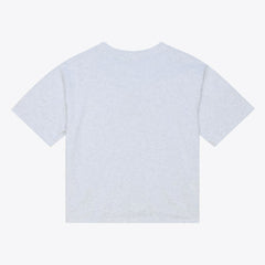 Atlanta Braves Women's Script Cropped Boxy T-Shirt Heather Gray | Mitchell & Ness