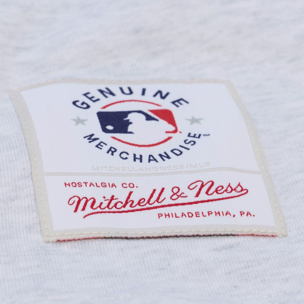 Atlanta Braves Women's Script Cropped Boxy T-Shirt Heather Gray | Mitchell & Ness