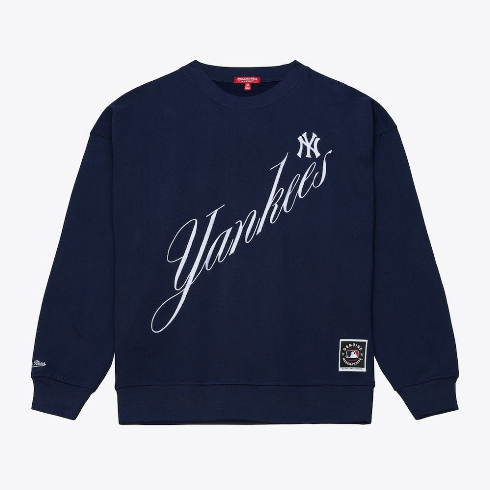 New York Yankees Women's Script Sweatshirt Navy | Mitchell & Ness