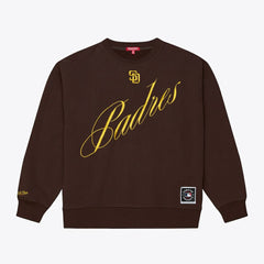 San Diego Padres Women's Script Sweatshirt Brown | Mitchell & Ness
