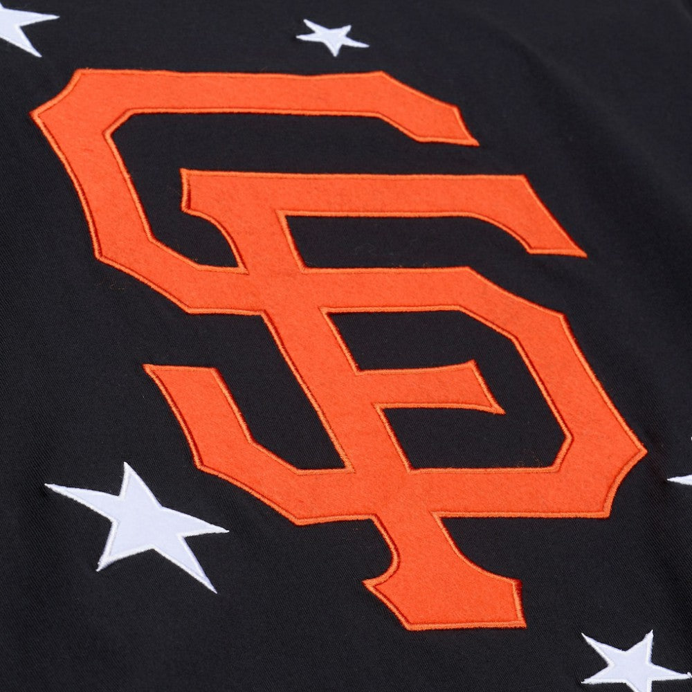 San Francisco Giants Women's Pep Rally Cropped Boxy T-Shirt Black | Mitchell & Ness