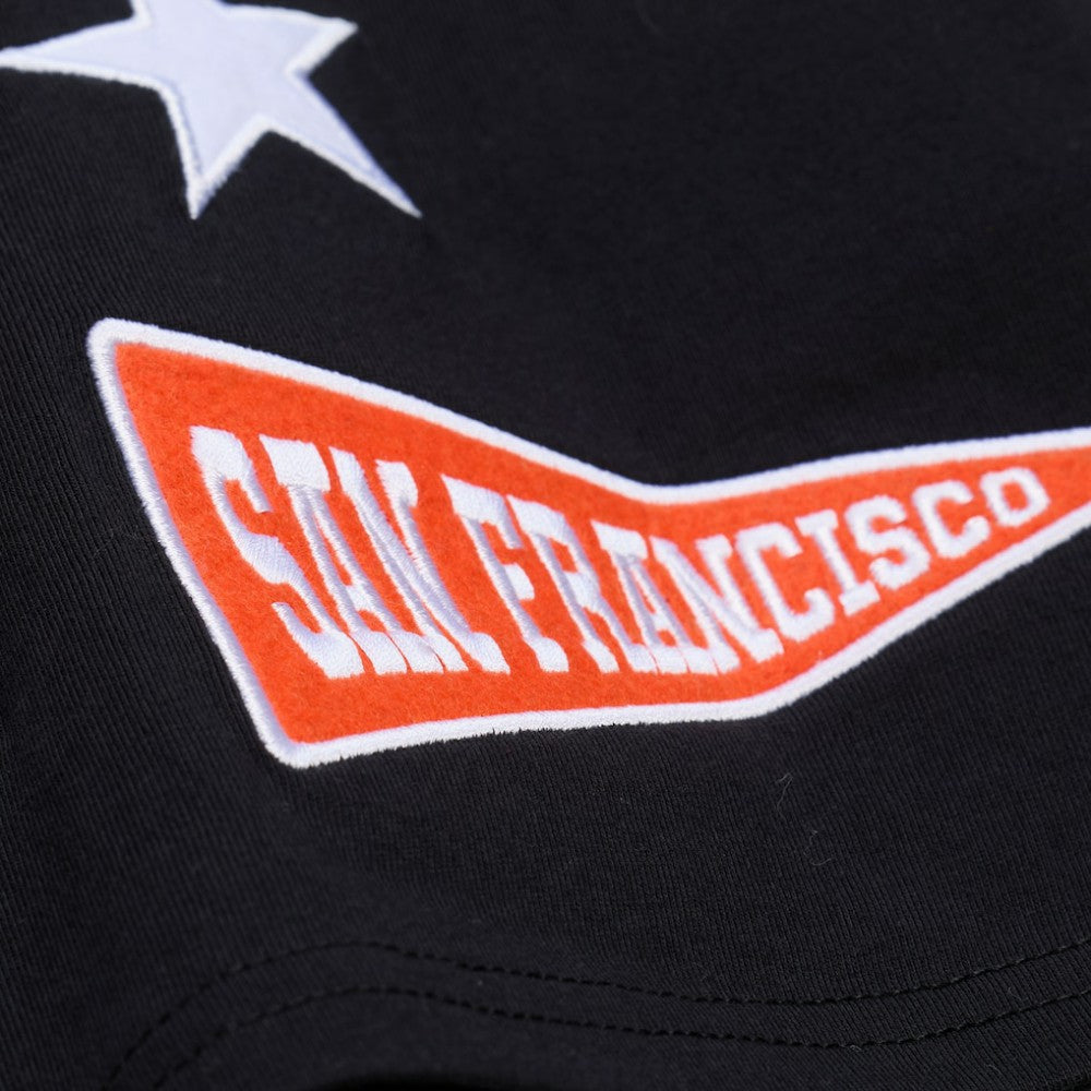 San Francisco Giants Women's Pep Rally Cropped Boxy T-Shirt Black | Mitchell & Ness