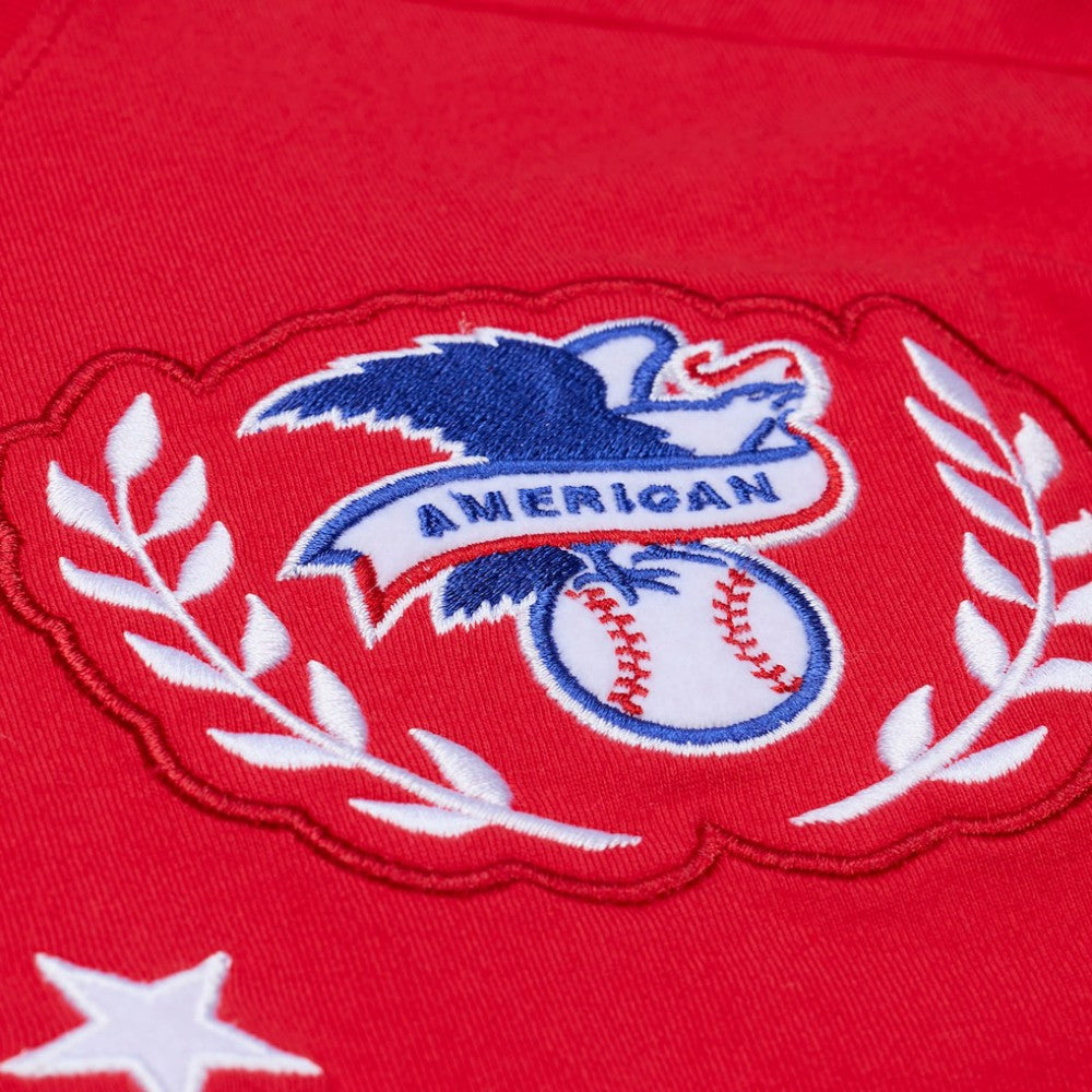 Los Angeles Angels Women's Pep Rally Cropped Boxy T-Shirt Red | Mitchell & Ness