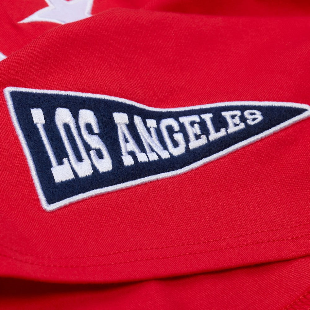 Los Angeles Angels Women's Pep Rally Cropped Boxy T-Shirt Red | Mitchell & Ness