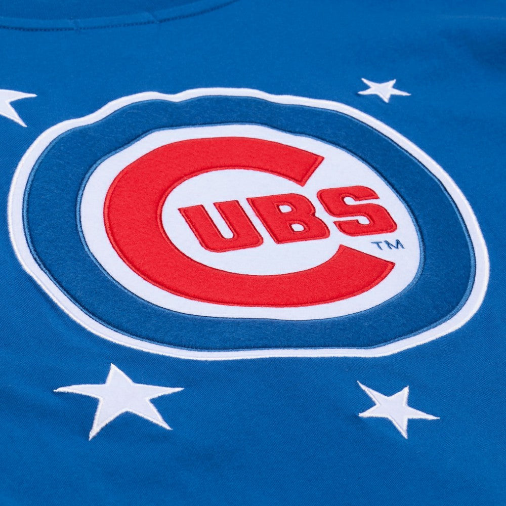 Chicago Cubs Women's Pep Rally Cropped Boxy T-Shirt Royal | Mitchell & Ness