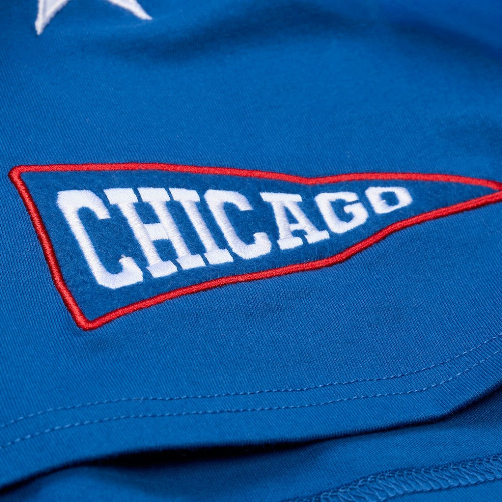 Chicago Cubs Women's Pep Rally Cropped Boxy T-Shirt Royal | Mitchell & Ness
