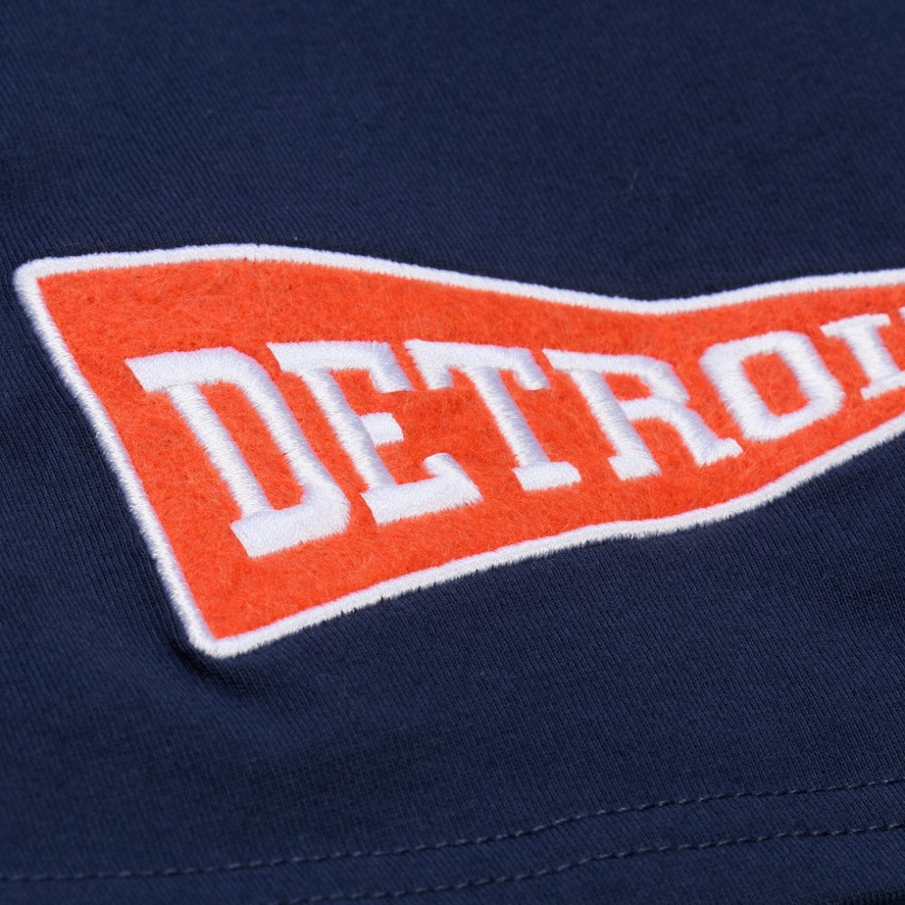 Detroit Tigers Women's Pep Rally Cropped Boxy T-Shirt Navy | Mitchell & Ness