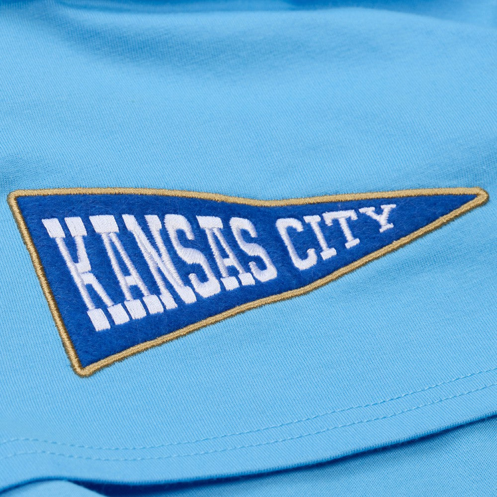 Kansas City Royals Women's Pep Rally Cropped Boxy T-Shirt Light Blue | Mitchell & Ness