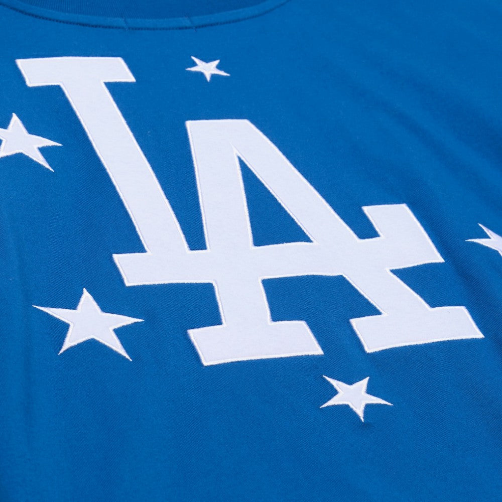 Los Angeles Dodgers Women's Pep Rally Cropped Boxy T-Shirt Royal | Mitchell & Ness