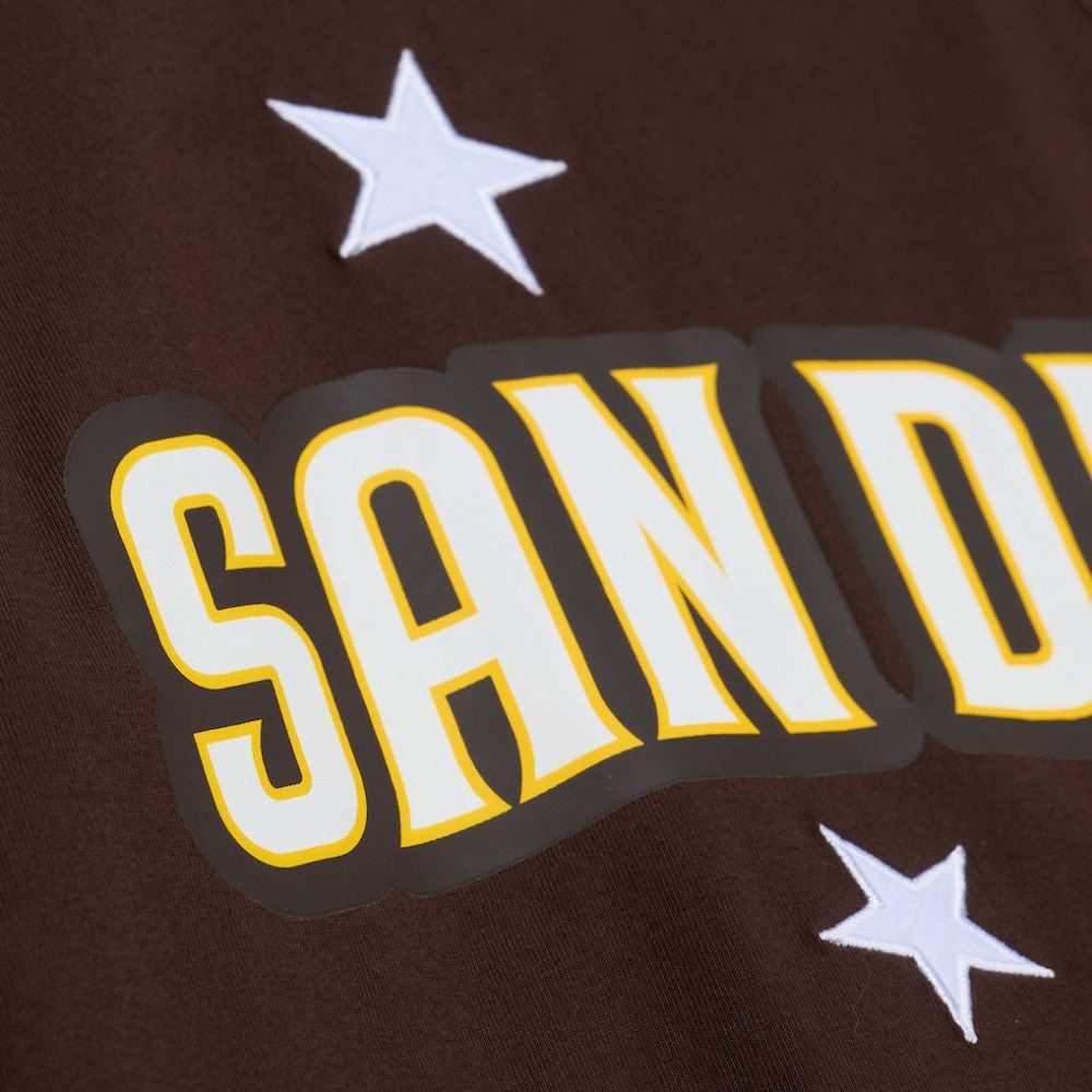 San Diego Padres Women's Pep Rally Cropped Boxy T-Shirt Brown | Mitchell & Ness