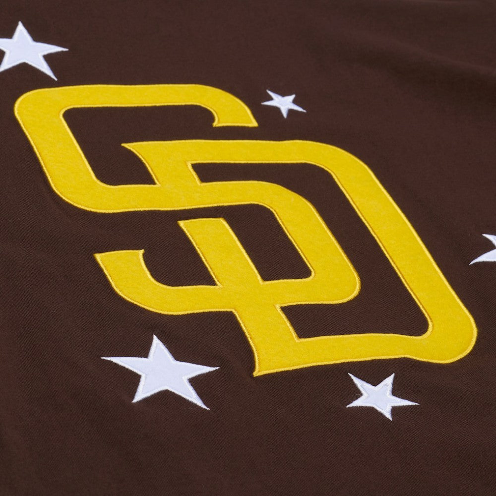 San Diego Padres Women's Pep Rally Cropped Boxy T-Shirt Brown | Mitchell & Ness