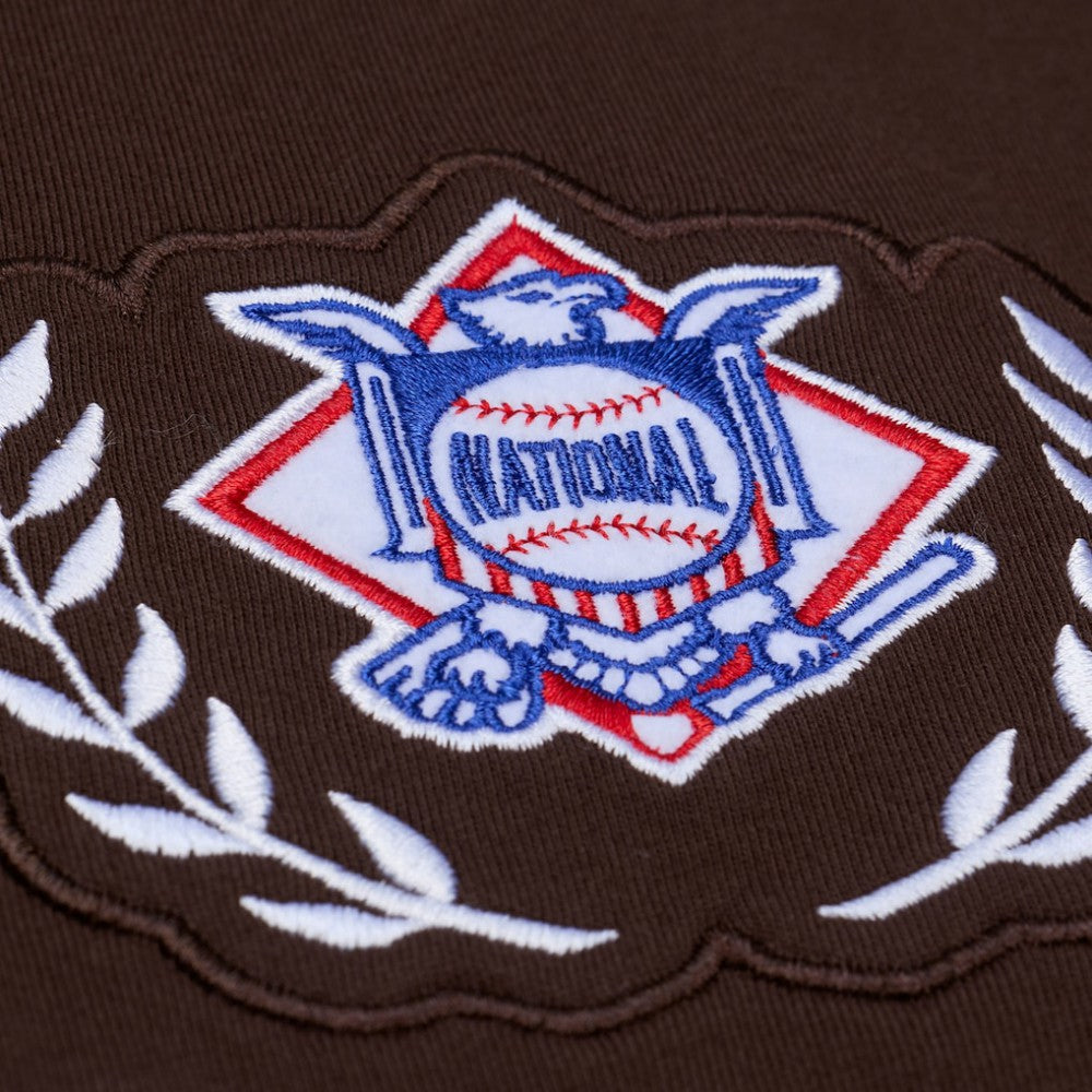 San Diego Padres Women's Pep Rally Cropped Boxy T-Shirt Brown | Mitchell & Ness