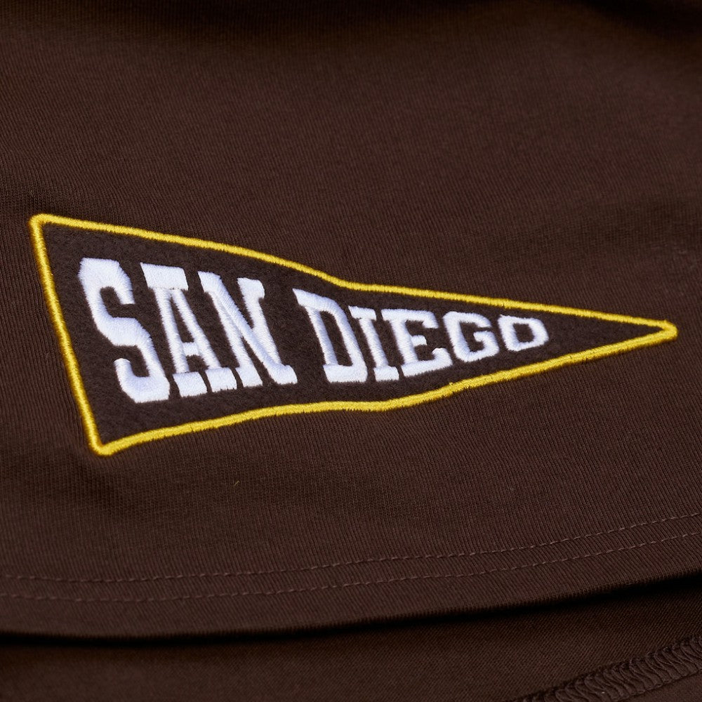 San Diego Padres Women's Pep Rally Cropped Boxy T-Shirt Brown | Mitchell & Ness