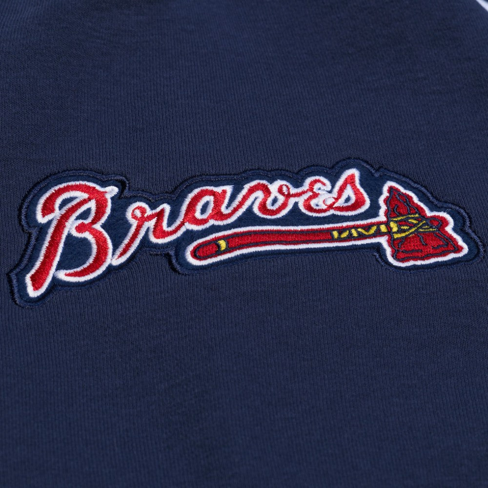 Atlanta Braves Women's Pep Rally Sweatshirt Navy | Mitchell & Ness