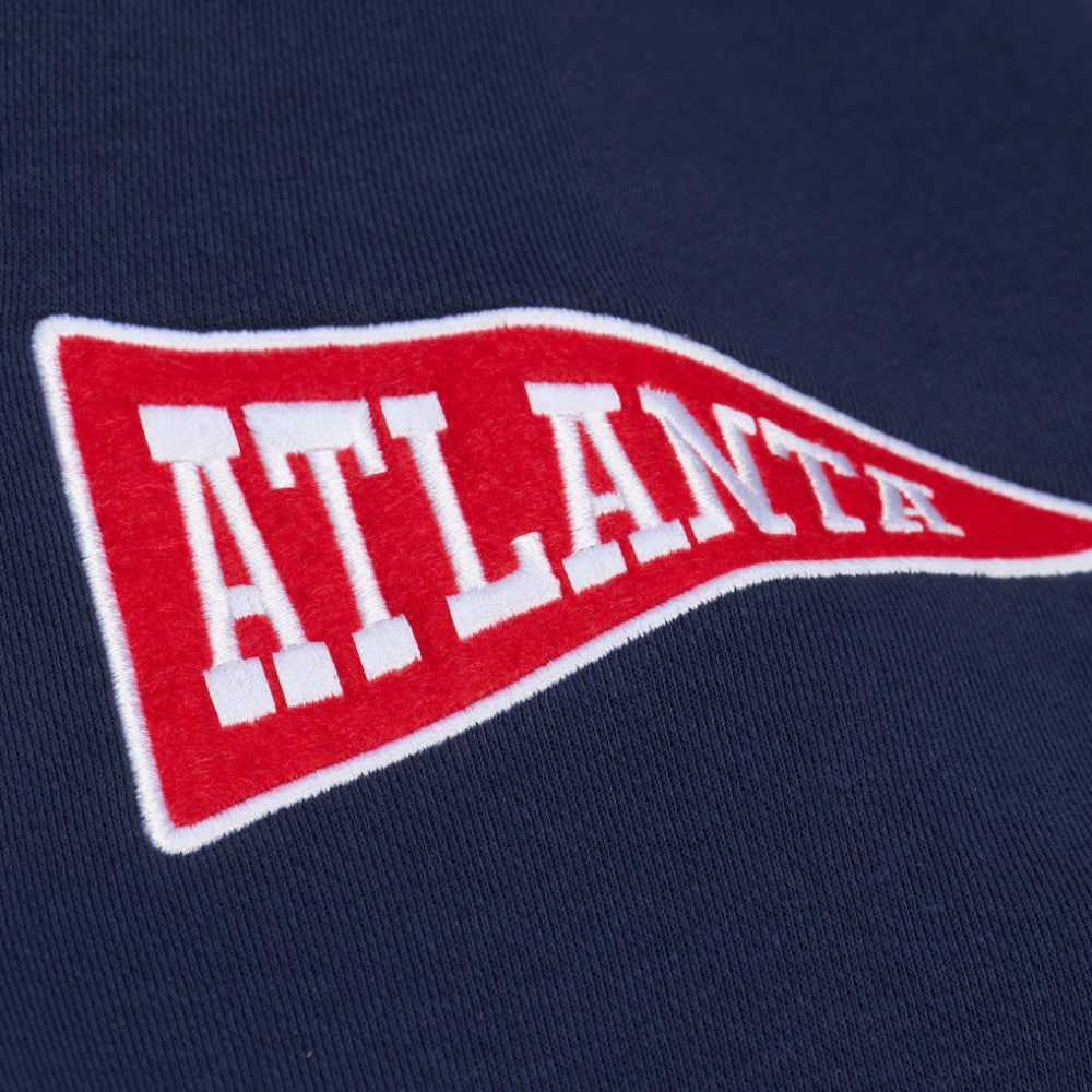 Atlanta Braves Women's Pep Rally Sweatshirt Navy | Mitchell & Ness