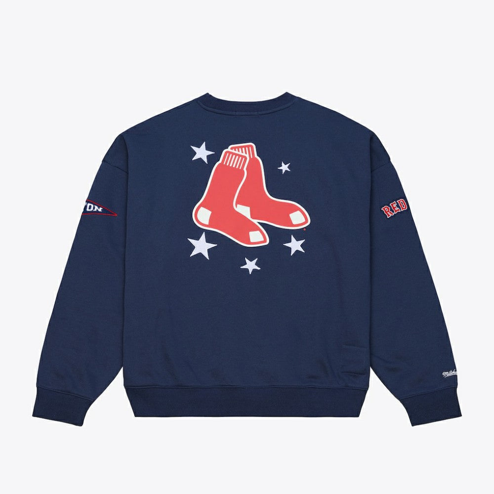 Boston Red Sox Women's Pep Rally Sweatshirt Navy | Mitchell & Ness