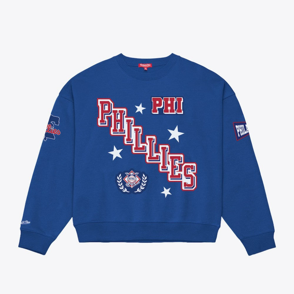 Philadelphia Phillies Women's Pep Rally Sweatshirt Royal | Mitchell & Ness