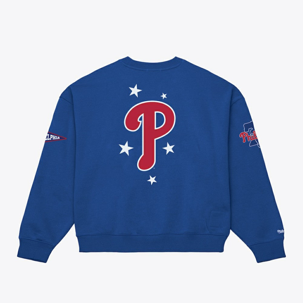 Philadelphia Phillies Women's Pep Rally Sweatshirt Royal | Mitchell & Ness