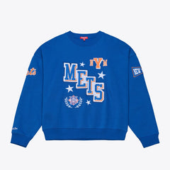 New York Mets Women's Pep Rally Sweatshirt Royal | Mitchell & Ness