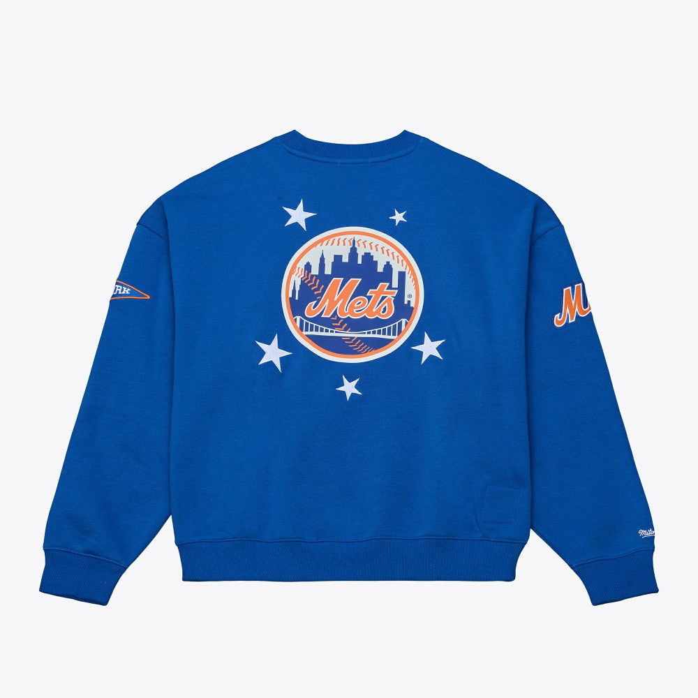 New York Mets Women's Pep Rally Sweatshirt Royal | Mitchell & Ness