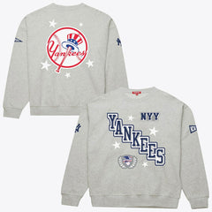 New York Yankees Women's Pep Rally Sweatshirt Heather Gray | Mitchell & Ness