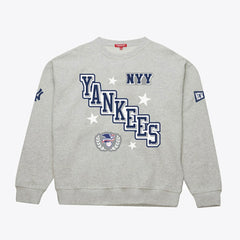 New York Yankees Women's Pep Rally Sweatshirt Heather Gray | Mitchell & Ness