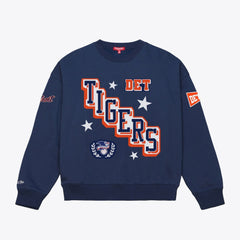 Detroit Tigers Women's Pep Rally Sweatshirt Navy | Mitchell & Ness