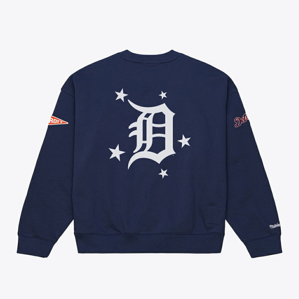 Detroit Tigers Women's Pep Rally Sweatshirt Navy | Mitchell & Ness