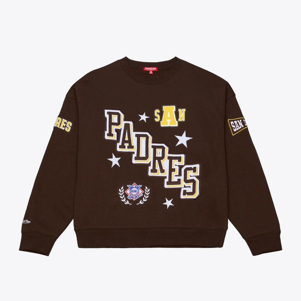 San Diego Padres Women's Pep Rally Sweatshirt Brown | Mitchell & Ness