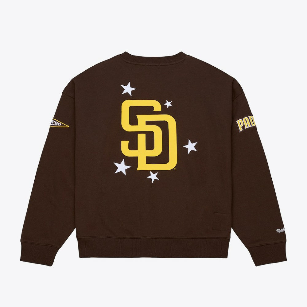 San Diego Padres Women's Pep Rally Sweatshirt Brown | Mitchell & Ness