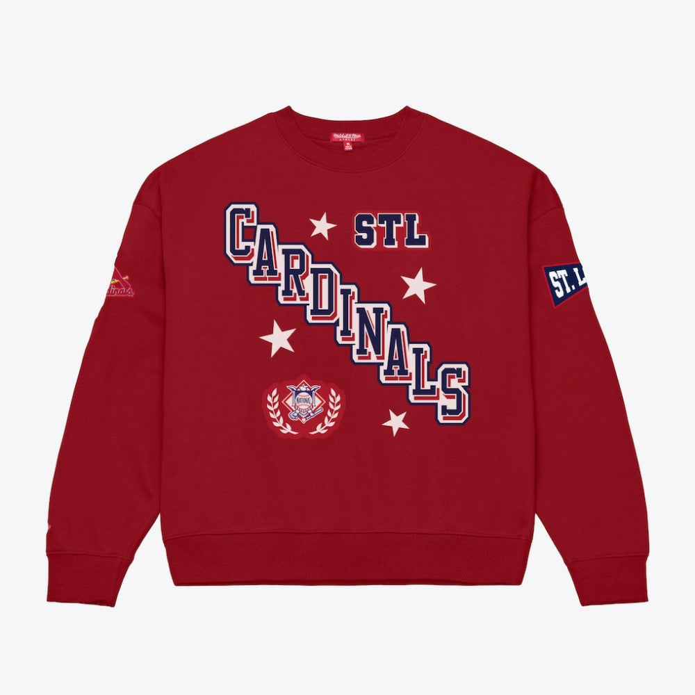 St. Louis Cardinals Women's Pep Rally Sweatshirt Red | Mitchell & Ness