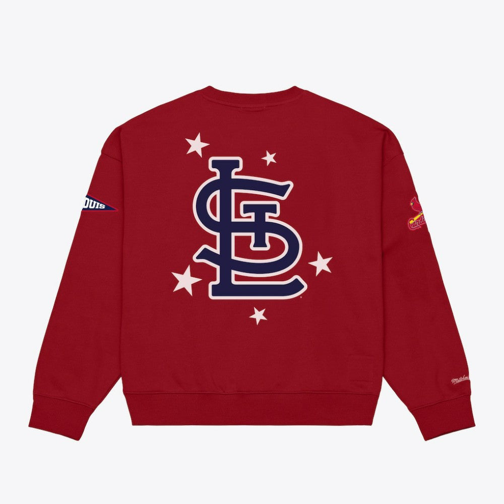 St. Louis Cardinals Women's Pep Rally Sweatshirt Red | Mitchell & Ness