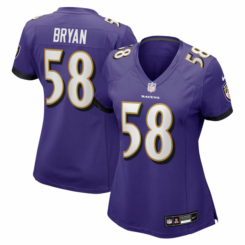 Taven Bryan Baltimore Ravens Women's Team Game Jersey - Purple