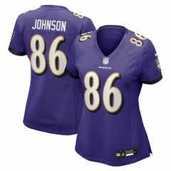Cornelius Johnson Baltimore Ravens Women's Team Game Jersey - Purple