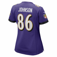Cornelius Johnson Baltimore Ravens Women's Team Game Jersey - Purple