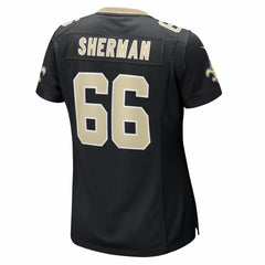 William Sherman New Orleans Saints Women's Team Game Jersey - Black