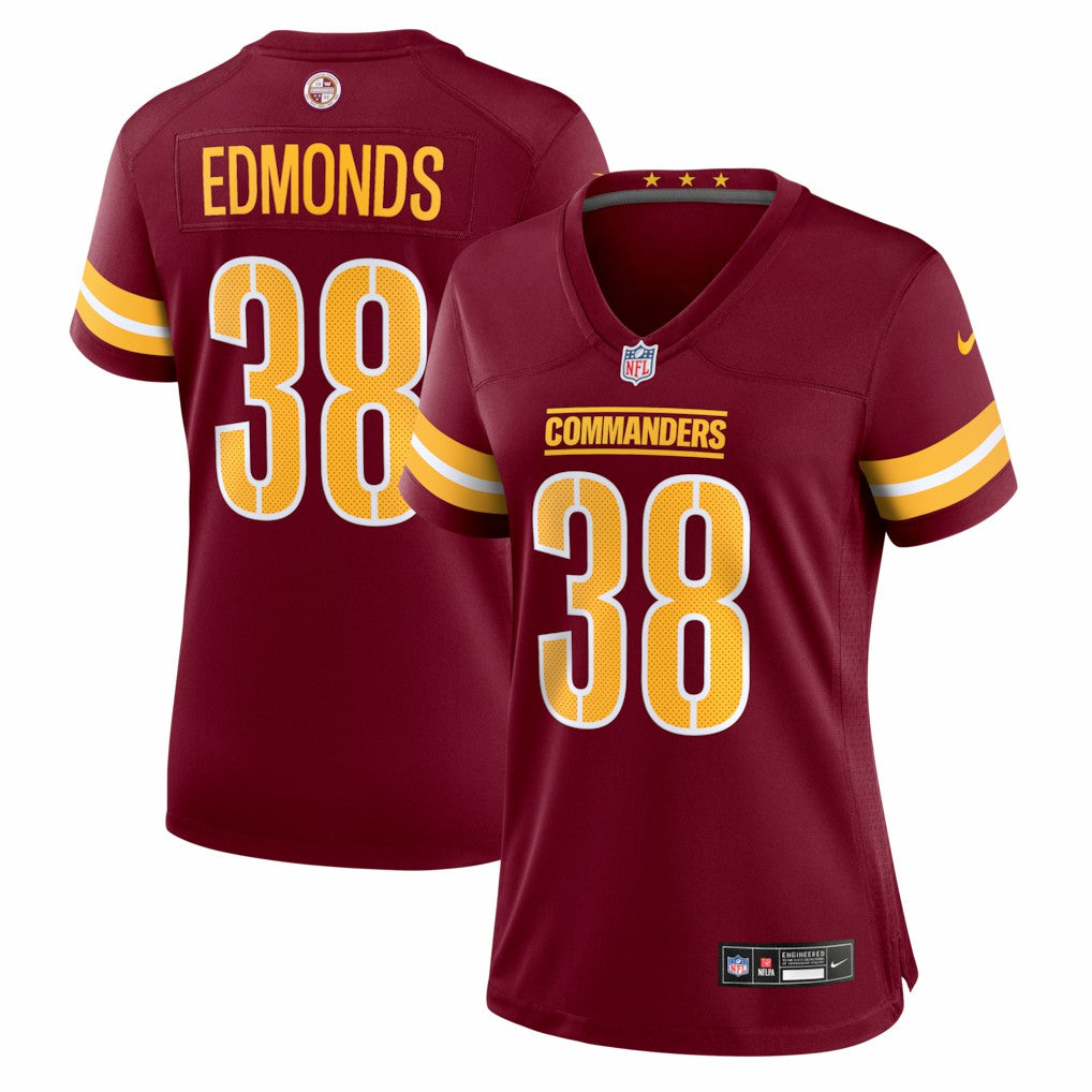 Chase Edmonds Washington Commanders Women's Team Game Jersey - Burgundy